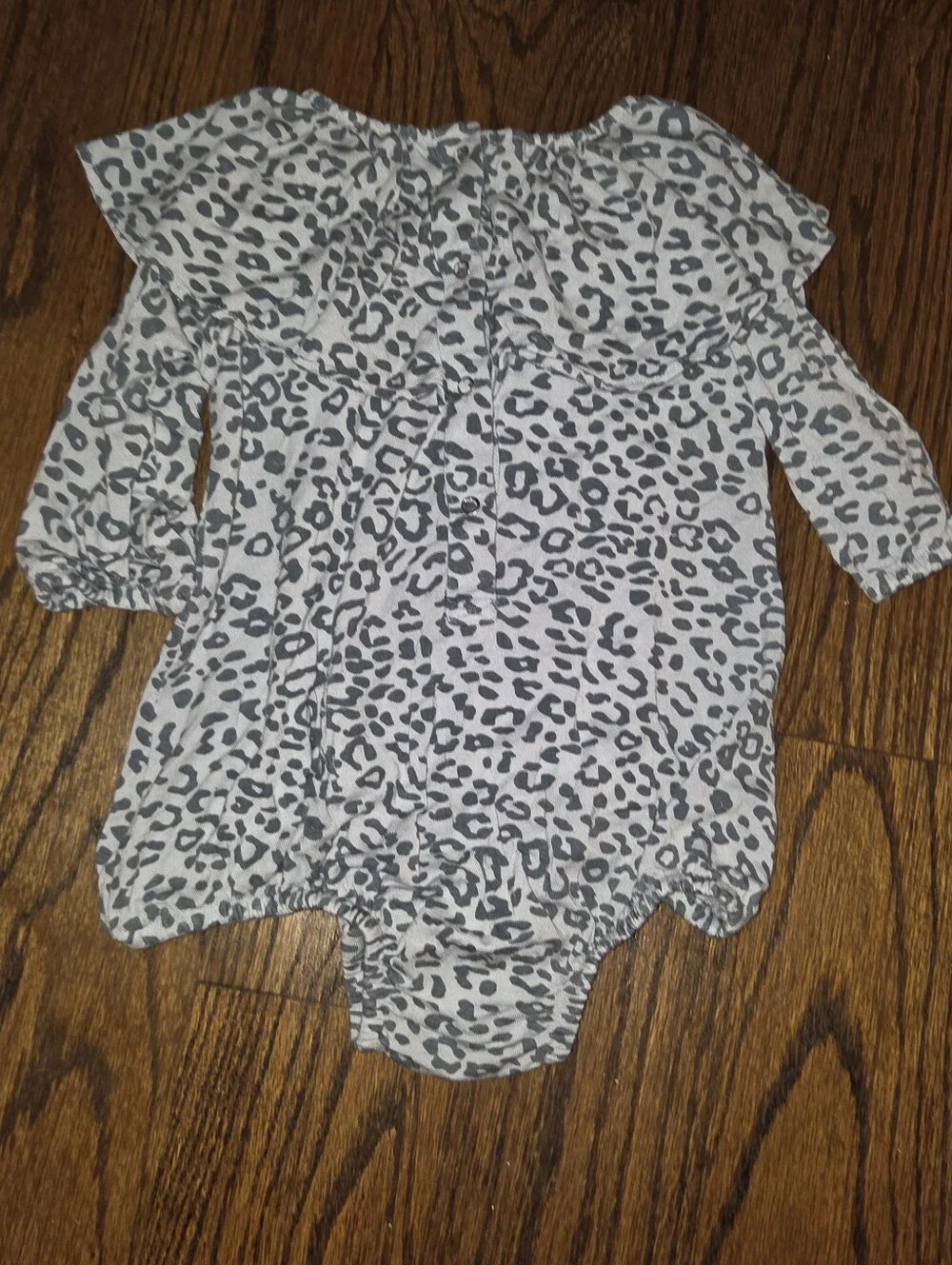Kate Quinn Bamboo One Piece 6-12 Months Grey Leapard Print